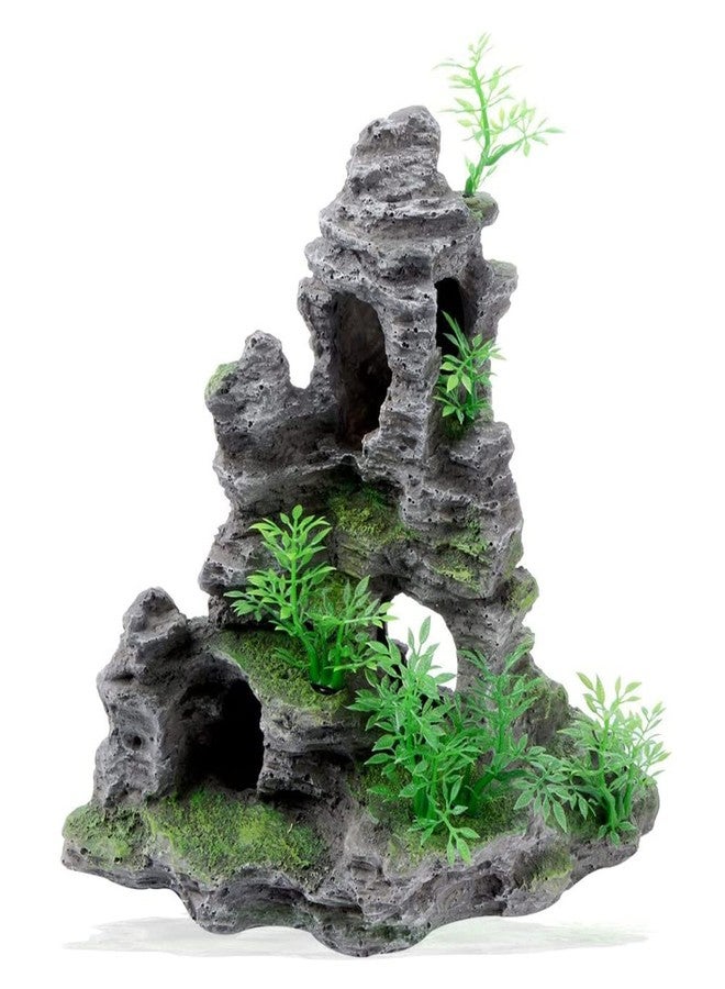 YXQ Aquarium Ornament Mountain Decor Stone Statue Rockery Cave Landscape for Fish Tank Decorations, Large - Image 1