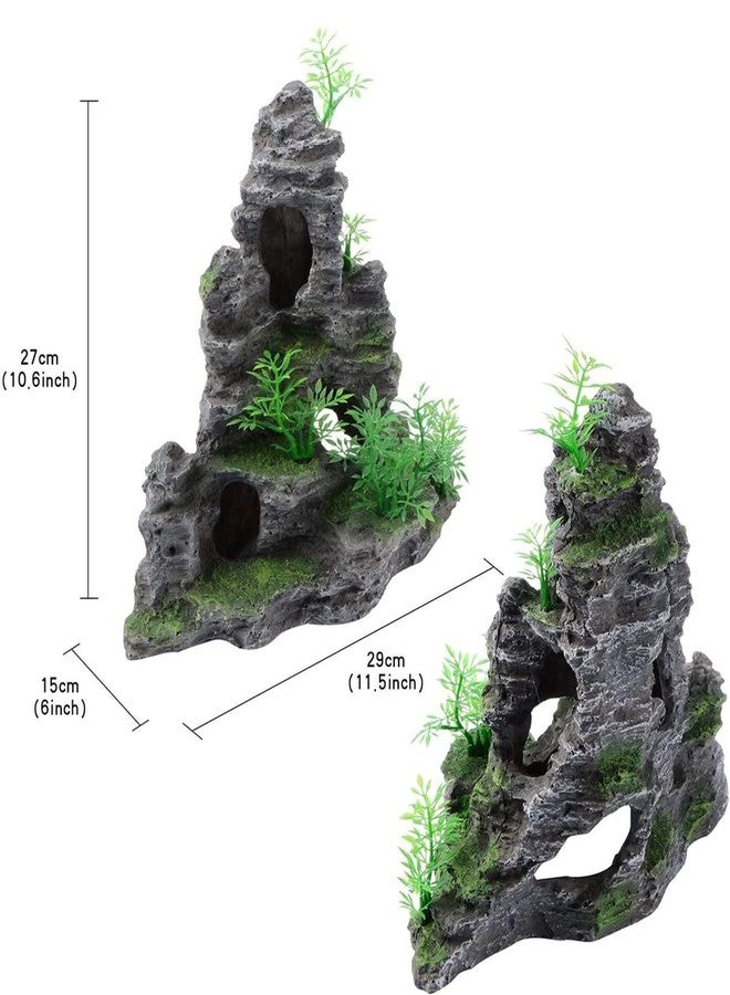 YXQ Aquarium Ornament Mountain Decor Stone Statue Rockery Cave Landscape for Fish Tank Decorations, Large - Image 4