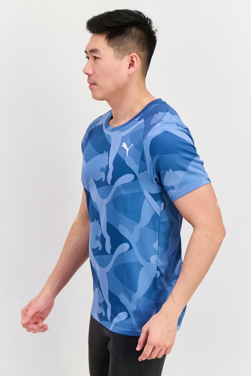PUMA Men Sportswear Fit Training Jersey, Blue Combo - Image 3