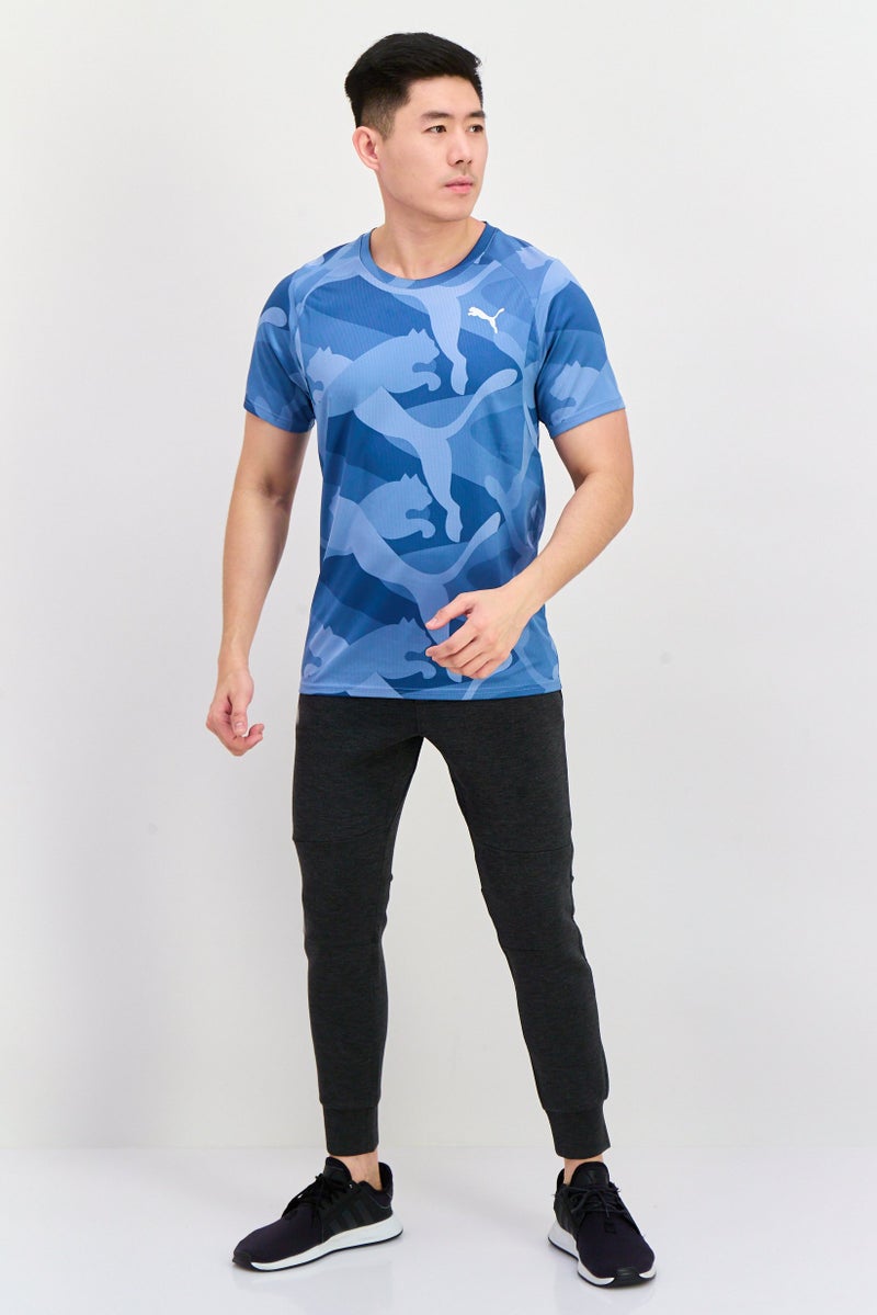 PUMA Men Sportswear Fit Training Jersey, Blue Combo - Image 4