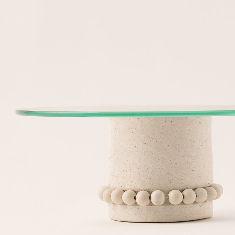 لا ميسا طبق كيك زجاج من مجموعة صِلَة باللون الأوف وايت 30.5*30.5*12 سم - Image 2