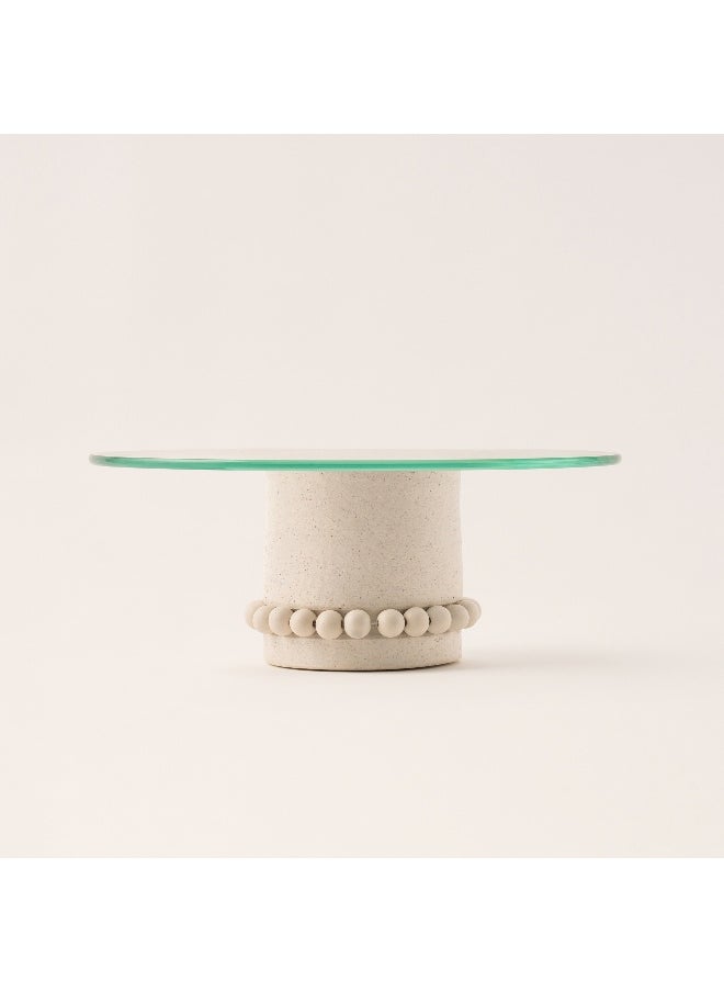 La Mesa Selah off white glass cake stand 30.5*30.5*12 cm  - Image 4