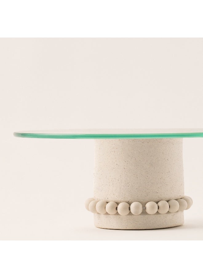 La Mesa Selah off white glass cake stand 30.5*30.5*12 cm  - Image 3