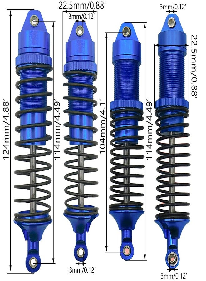 RCAWD Full Alloy Shocks for Arrma 1/10 Gorgon 4X2 MEGA 550 Front Rear Shock Upgrades Part Blue - Image 3