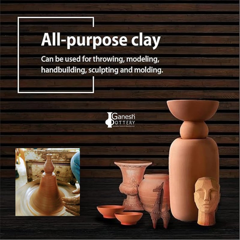 Ganesh Pottery طين غانيش الفخاري الجاهز للاستخدام - طين طبيعي - Image 3