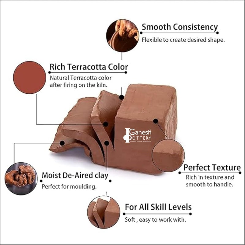 Ganesh Pottery طين غانيش الفخاري الجاهز للاستخدام - طين طبيعي - Image 2