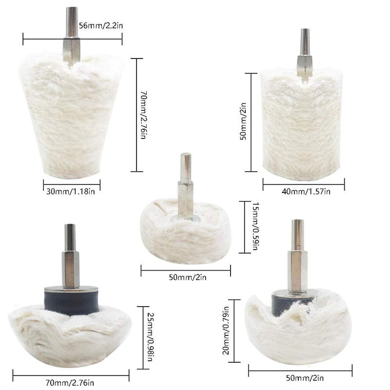 Lifreer Buffing Wheel for Drill, 5 Pcs Polishing Pads - Image 2