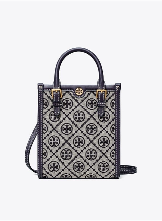 Burch TB Women's Mini T Monogram Tote Bag Tory Navy  - Image 1