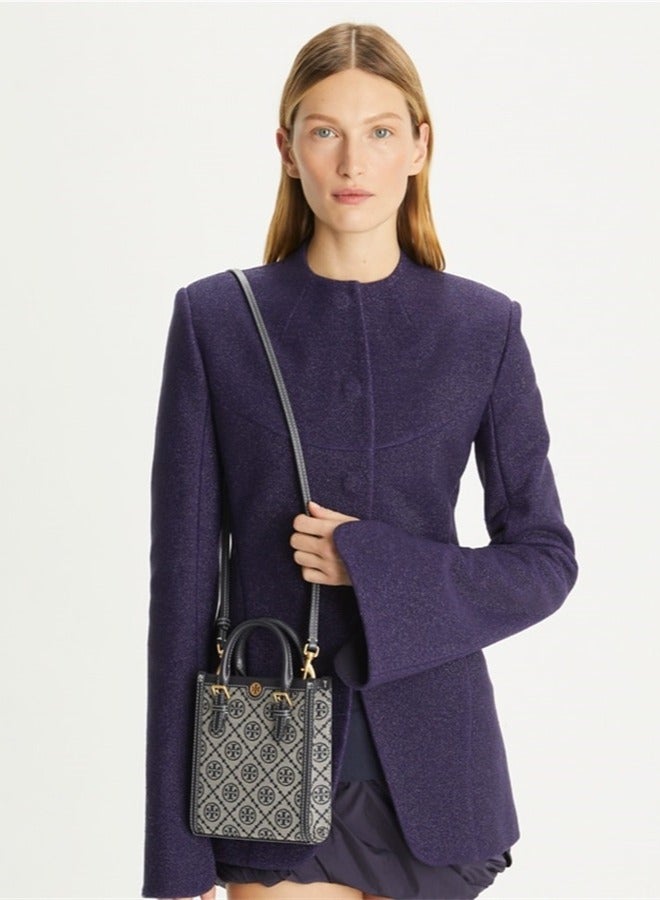 Burch TB Women's Mini T Monogram Tote Bag Tory Navy  - Image 3