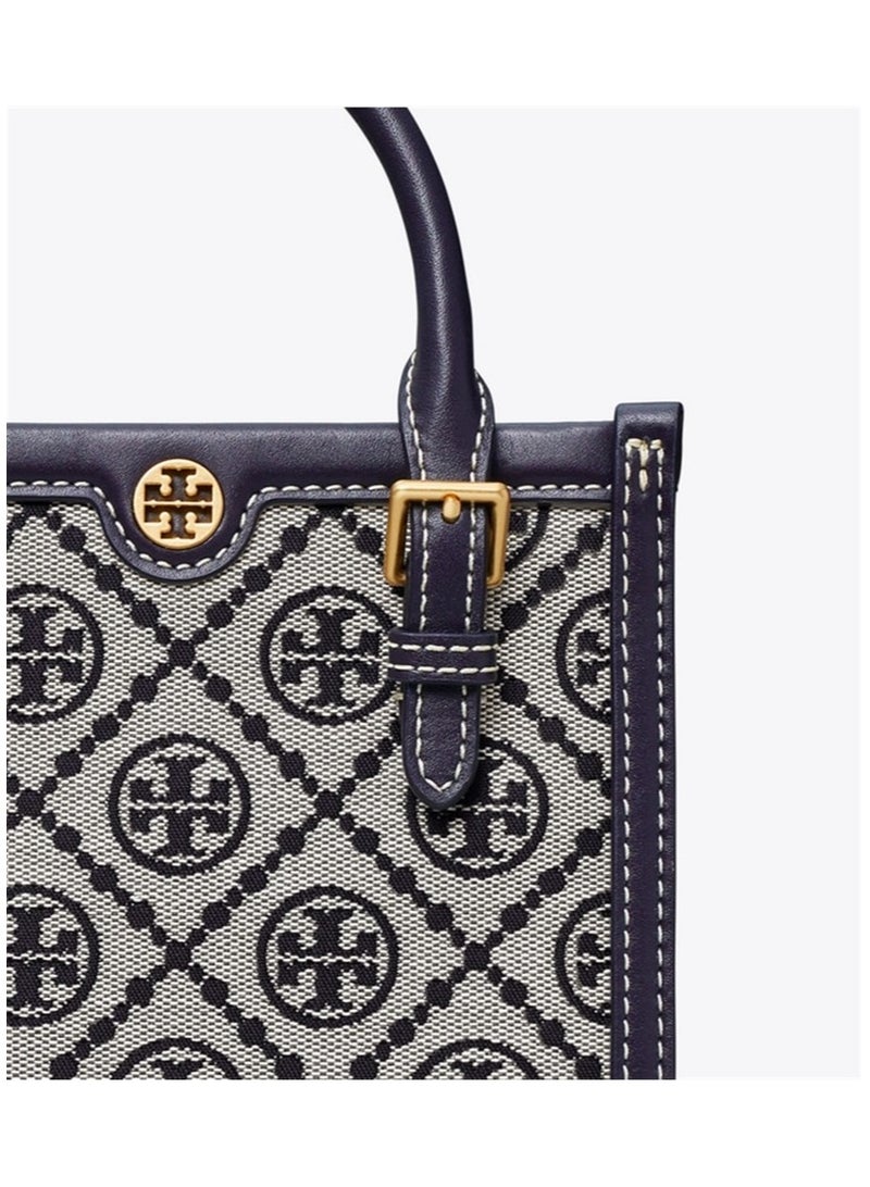 Burch TB Women's Mini T Monogram Tote Bag Tory Navy  - Image 4