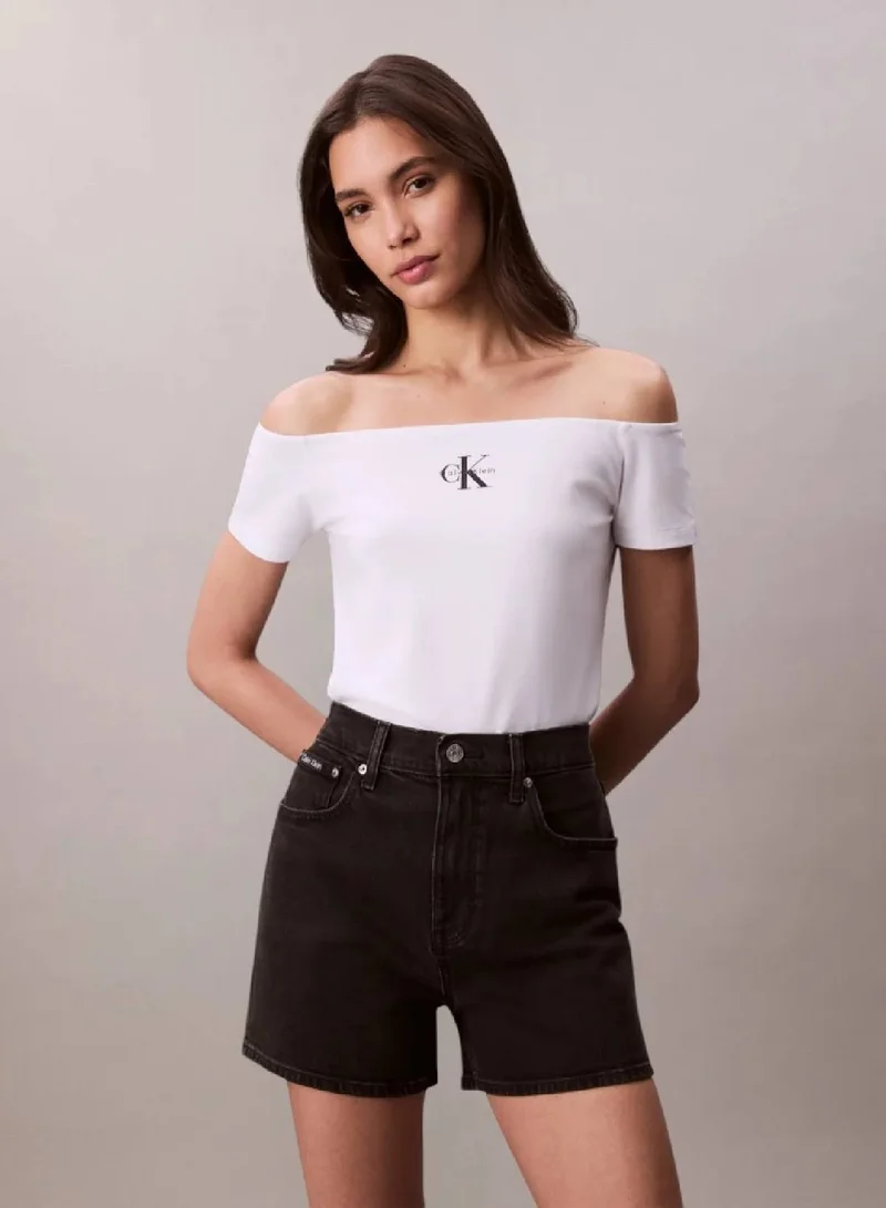 Monogram Off Shoulder Top