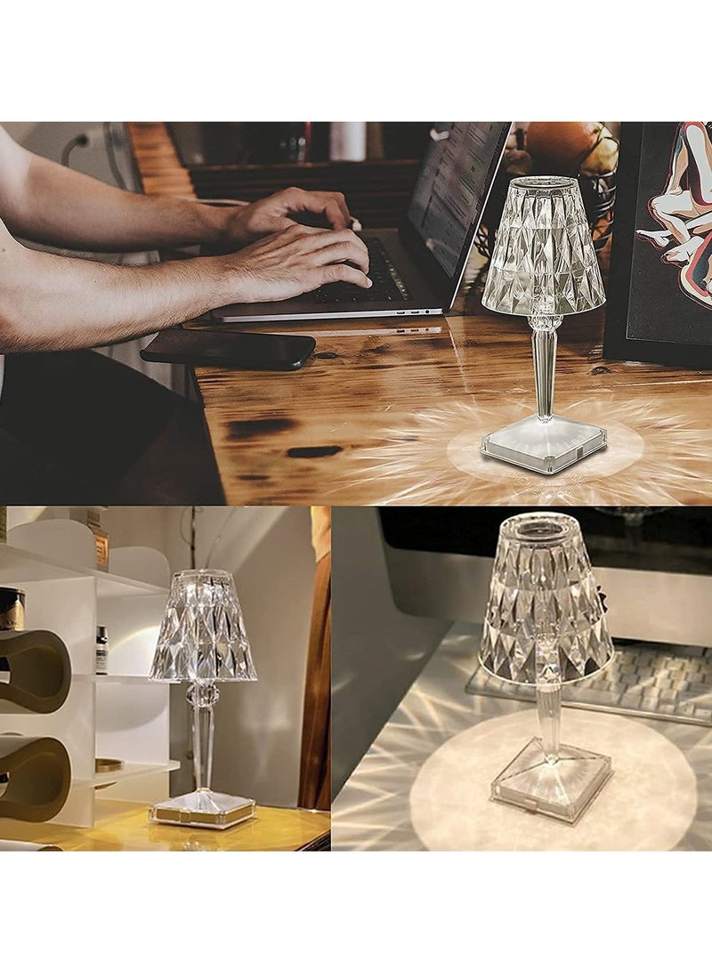 fashionhome مصباح طاولة كريستال ماسي باللمس، ضوء ليلي رومانسي LED هدية حديثة للاسترخاء مصباح بجانب السرير مع منفذ شحن USB زينة لمكتب/طاولة جانبية لغرفة المعيشة/غرفة النوم/غرفة الدراسة/المكتب/البار - Image 2