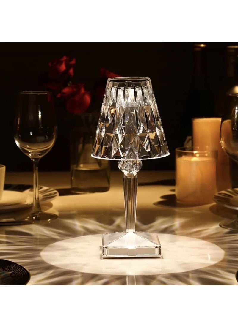 fashionhome مصباح طاولة كريستال ماسي باللمس، ضوء ليلي رومانسي LED هدية حديثة للاسترخاء مصباح بجانب السرير مع منفذ شحن USB زينة لمكتب/طاولة جانبية لغرفة المعيشة/غرفة النوم/غرفة الدراسة/المكتب/البار - Image 1