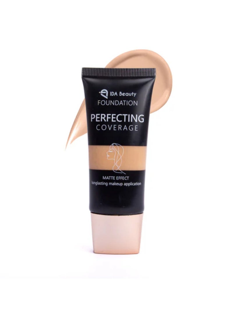 IDA Beauty Glam It! Perfecting Coverage Foundation | Full Coverage, Matte Finish, Long-Lasting, Lightweight | Vegan, Halal, Cruelty-Free (Yemi) - Image 1