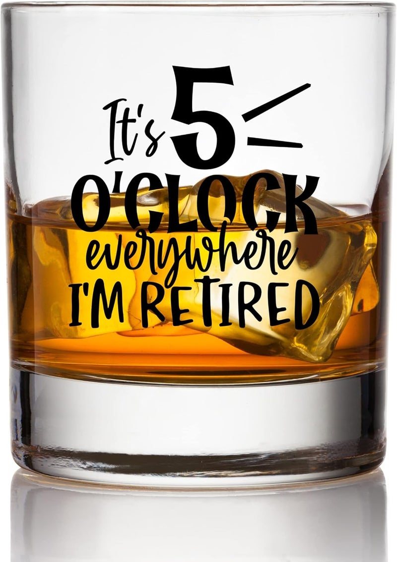 COOL AF Its 5 O'Clock Everywhere Bouron Glass For Men - Retirement Gifts for Men - Funny Whiskey Glass Unique Retirement Gift For Dad, Grandpa, Friends, Family, And Coworkers - Fathers Day and Christmas Gift - Image 3