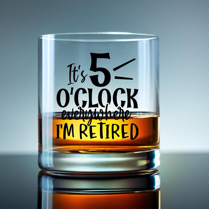 COOL AF Its 5 O'Clock Everywhere Bouron Glass For Men - Retirement Gifts for Men - Funny Whiskey Glass Unique Retirement Gift For Dad, Grandpa, Friends, Family, And Coworkers - Fathers Day and Christmas Gift - Image 2