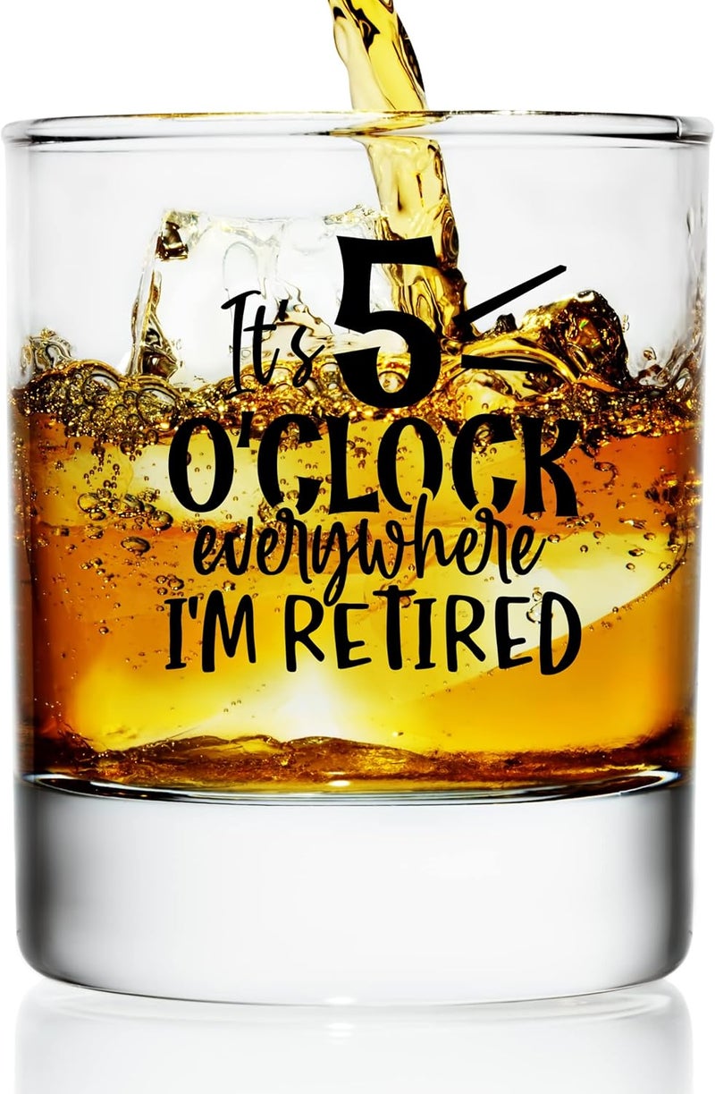 COOL AF Its 5 O'Clock Everywhere Bouron Glass For Men - Retirement Gifts for Men - Funny Whiskey Glass Unique Retirement Gift For Dad, Grandpa, Friends, Family, And Coworkers - Fathers Day and Christmas Gift - Image 4