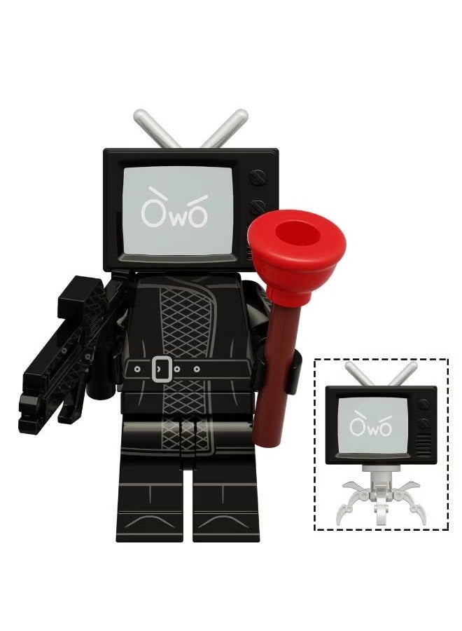 4PCS Skibidi Toilet Series Characters Mini Action Figures Set, Sound Man/TV Man/Monitor Man/Toilet Man Figures Series Stitching Toys Playsets for Desktop Decorations/Collectibles, Gifts for Fans  - Image 4