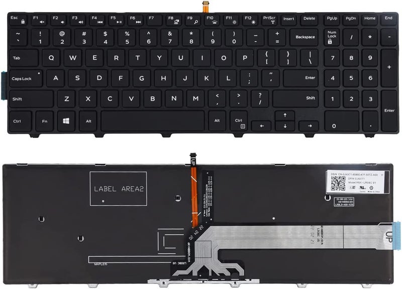 Wefly Laptop Keyboard for Dell Inspiron 15 3000 5000 3541 3542 3543 3551 3558 5542 5545 5547 5558 5559 Series Backlight (Black) - Image 3