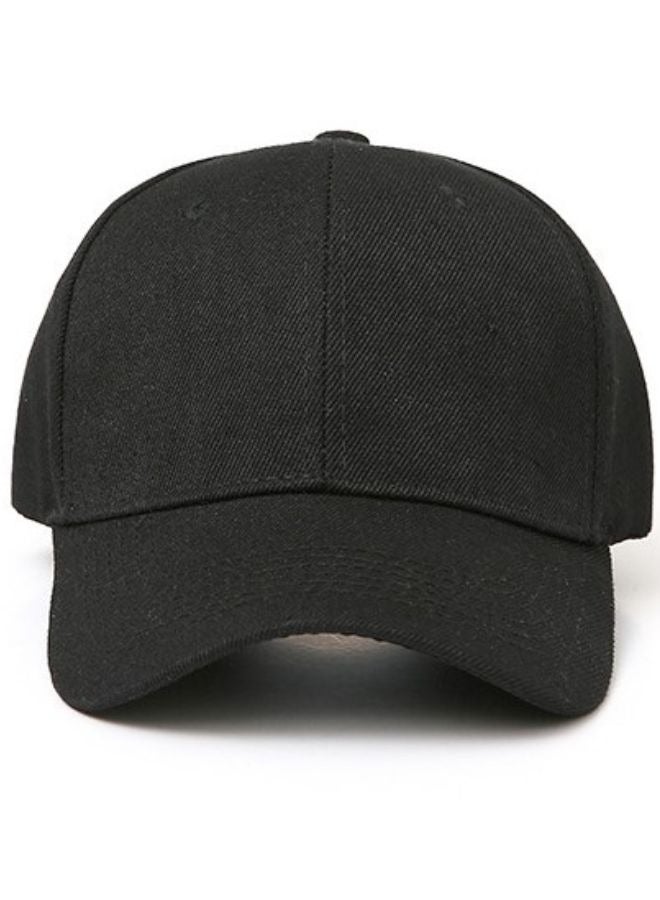 SARAOONT Classic Black Polyester Baseball Cap - Adjustable Unisex Dad Hat for Running, Workouts, and Outdoor Activities - Image 1