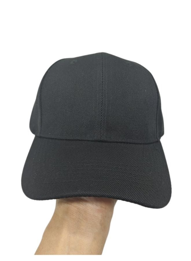 SARAOONT Classic Black Polyester Baseball Cap - Adjustable Unisex Dad Hat for Running, Workouts, and Outdoor Activities - Image 2