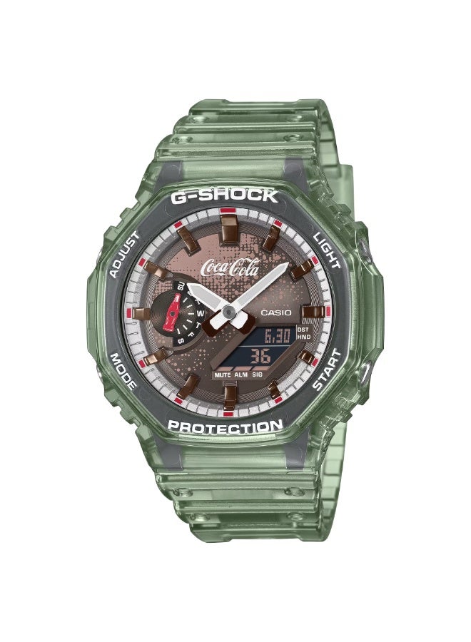 Casio G-Shock GA-2100CC-3A Coca-Cola Edition Transparent Green Analog-Digital Wrist Watch