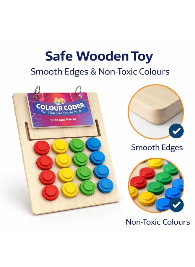 Montessori Wooden Color Matching Puzzle - 4-Color Logic Game | Early Educational Toy for Hand-Eye Coordination & Thinking Skills - Image 1
