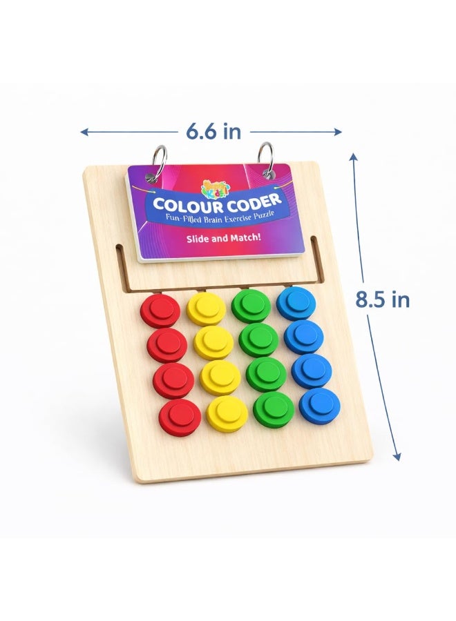 Montessori Wooden Color Matching Puzzle - 4-Color Logic Game | Early Educational Toy for Hand-Eye Coordination & Thinking Skills - Image 2