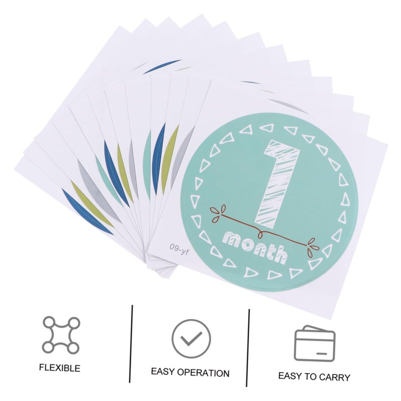 12 Months Milestone Stickers For Newborn Baby Photo Props Monthly Growth Keepsake - Image 3