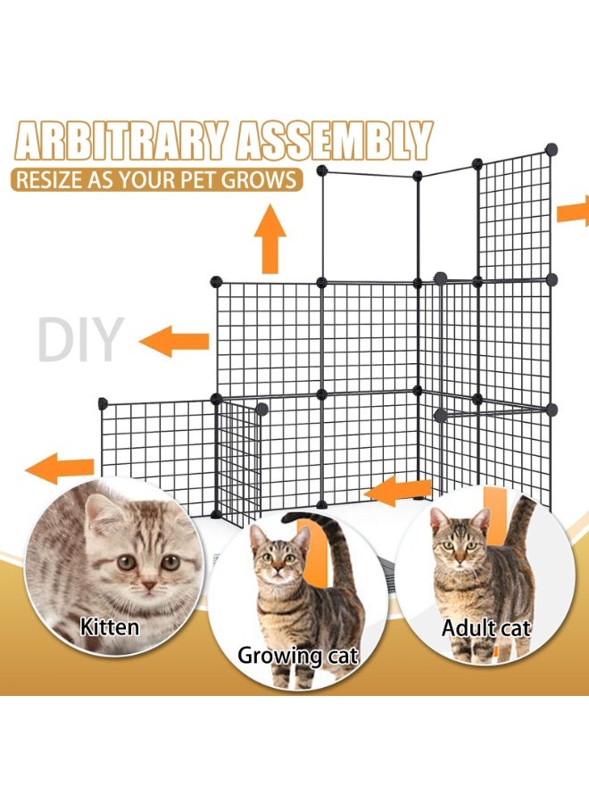 LIODUX DIY Large Cat Cage, Indoor Cat Enclosure for 1-3 Cats, Cat Playpen Detachable Metal Wire Kennels, Pet Crate Large Exercise Place Ideal, Small Animals - Image 2