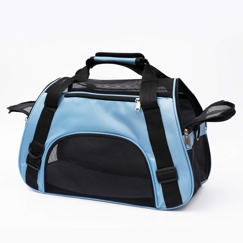 MuchL Pet Carrier Soft-Sided Carriers for Cat Carriers Dog Carrier for Small Medium Cats Dogs Puppies Pet Carrier Airline Approved Cat Dog Pet Travel Carrier (Small, Blue) - Image 4