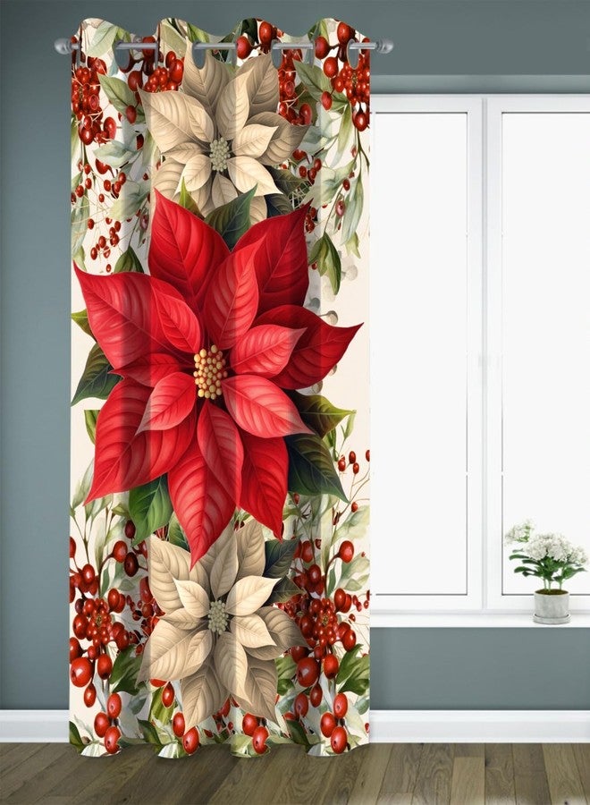 OnlyOne1 Merry Christmas Curtain | LongCrush/Polyester Decorative Window & Door Drape | Festive, Party Decoration Curtain for Living Room, Bedroom, Kids Room & Home Decor | Size 7ft_07 | Single Piece - Image 1