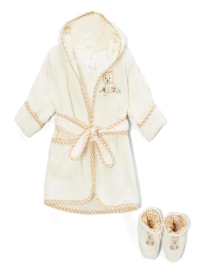 Spasilk Spasilk 100% Cotton Hooded Terry Bathrobe with Booties - Baby Girl Gifts - Baby Boy Gifts - One Size - Shower Gift - Image 1