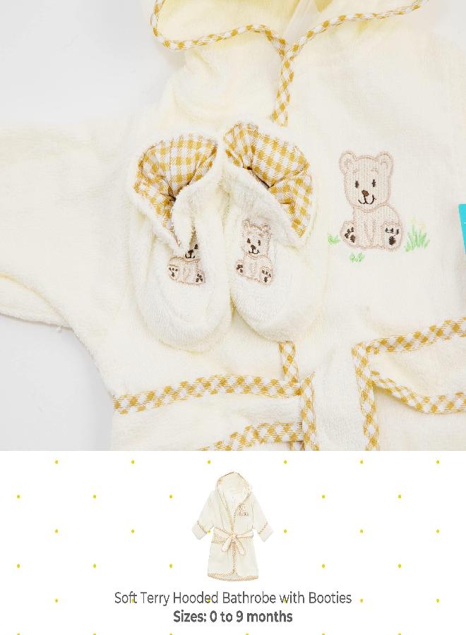 Spasilk Spasilk 100% Cotton Hooded Terry Bathrobe with Booties - Baby Girl Gifts - Baby Boy Gifts - One Size - Shower Gift - Image 2