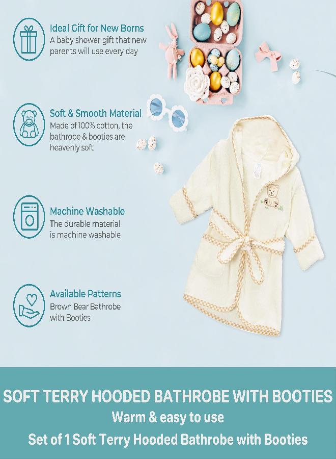 Spasilk Spasilk 100% Cotton Hooded Terry Bathrobe with Booties - Baby Girl Gifts - Baby Boy Gifts - One Size - Shower Gift - Image 4