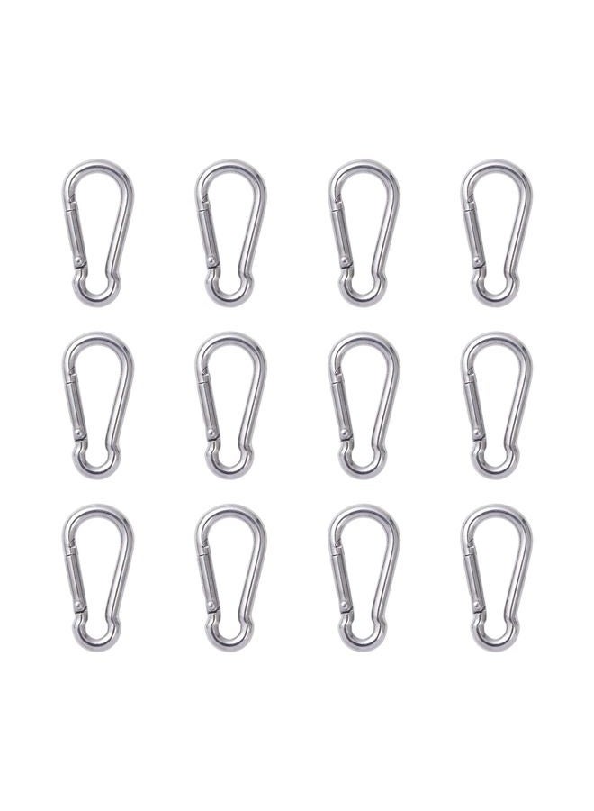 DELSWIN 12 Pcs Small Carabiner Clip - Stainless Steel Spring Snap Hook for Bird Feeders or Dog Leash & Harness, Quick Link Keychain(M4,40mm, can Hold 150lbs) - Image 1