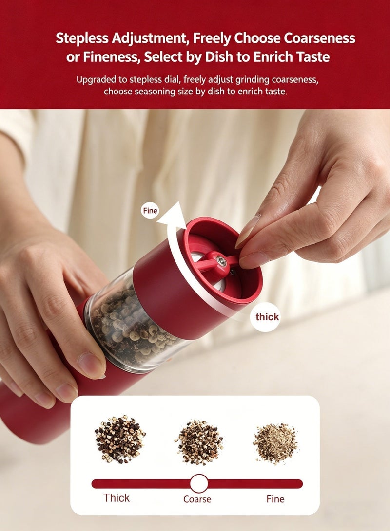 YOONISPRO Electric Salt and Pepper Grinder Set Rechargeable USB-C Gravity Automatic One Hand Operation LED Light Adjustable Coarseness Ceramic Burr Stainless Steel with Charging Base for Kitchen BBQ Camping Gift - Image 3
