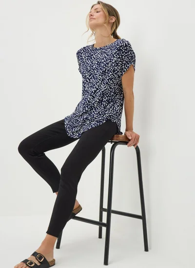 Matalan Navy Patterned Longline T-Shirt