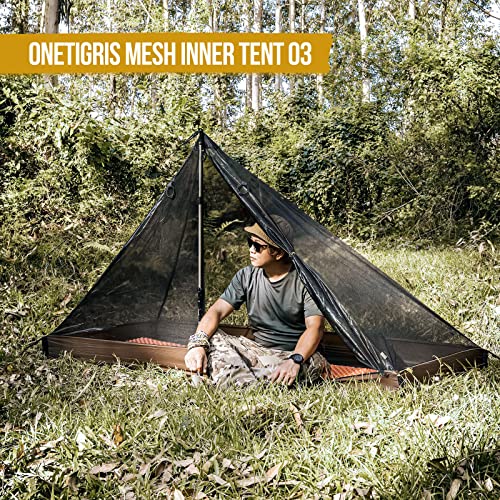 OneTigris Mesh Teepee Tent, Ultralight 1 Person Screen Room with Waterproof Bathtub Floor for Outdoor Camping Hiking Backpacking Bushcraft Tarp Hot Tent Shelter - Image 4