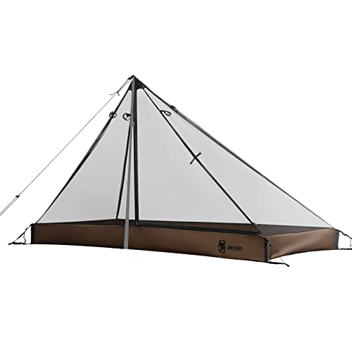 OneTigris Mesh Teepee Tent, Ultralight 1 Person Screen Room with Waterproof Bathtub Floor for Outdoor Camping Hiking Backpacking Bushcraft Tarp Hot Tent Shelter - Image 1