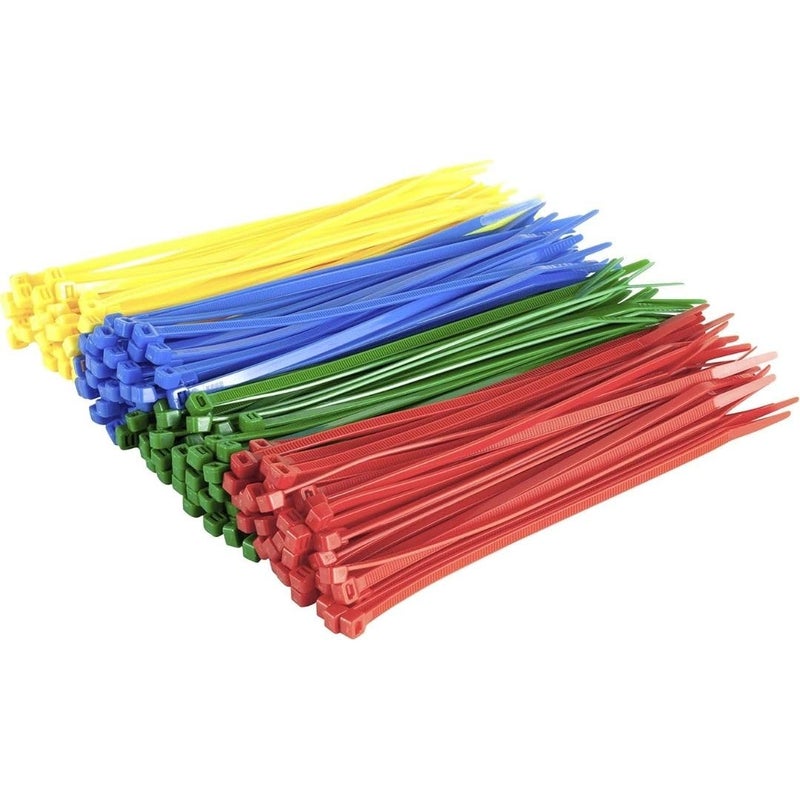 GTSE 8 Inch Colored Zip Ties, 200 Pack, 50lb Strength, UV Resistant Strong Nylon Cable Ties, Self-Locking 8" Tie Wraps - Image 1