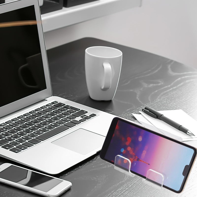 Self Adhesive Acrylic Phone Charging Holder Stand Punch Free Smartphone Bracket for Desk Home Use - Image 5