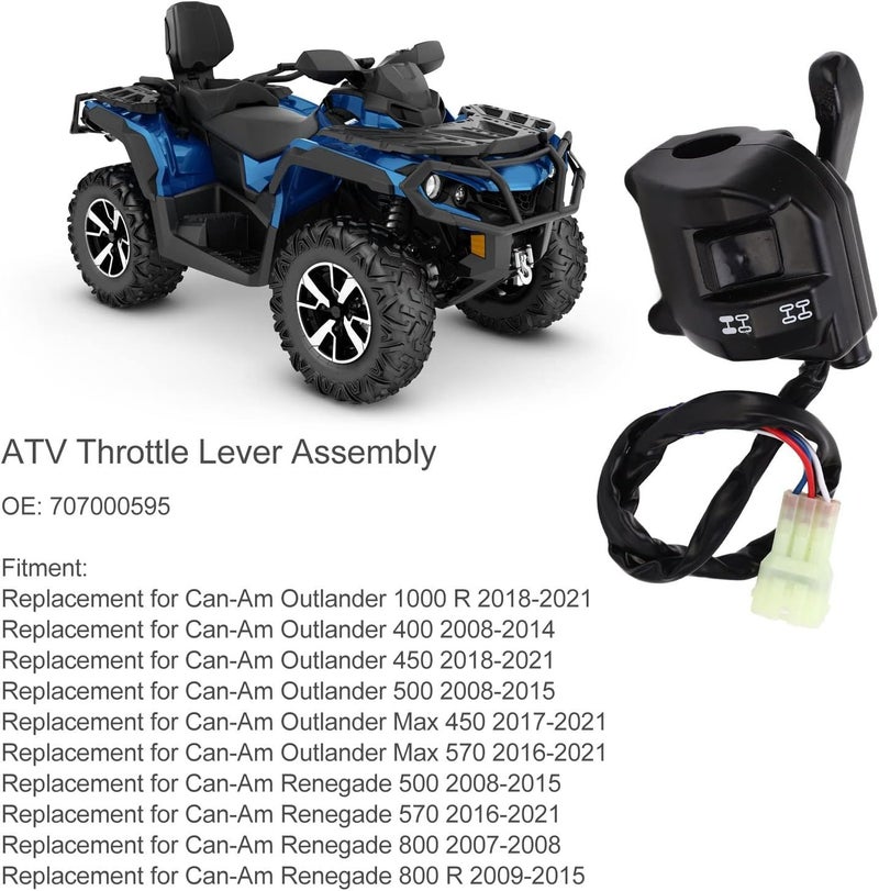 ATV Throttle Lever Assembly for Can - Am Renegade Outlander with Handle Switch Replacement 707000595 - Image 2