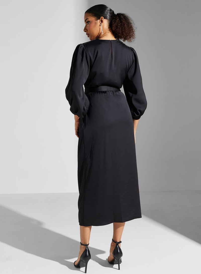 Montania Belted Embellished Dress - Image 2