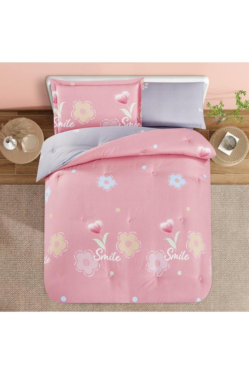 Melen Summer Single/Queen Bedspread 4-Piece - Alessandra - Pink - Gray - Image 2