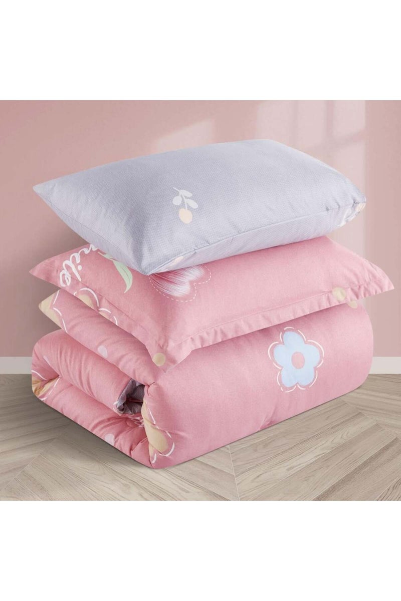 Melen Summer Single/Queen Bedspread 4-Piece - Alessandra - Pink - Gray - Image 4