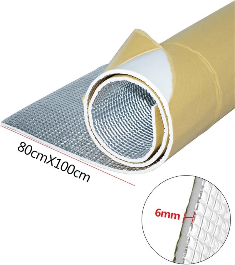 واقي حراري للسيارات (Heat Shield Automotive)، عبوة واحدة: وسادة عازلة للحرارة للسقف والأبواب، وسادة لمنع الضوضاء والأصوات، مقاس 80 سم × 100 سم - Image 2
