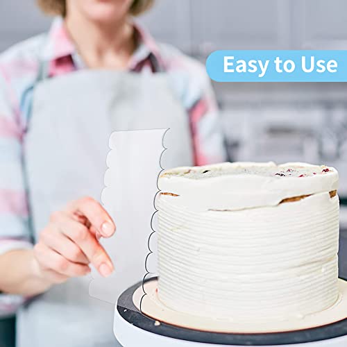 TLPCRKI Cake Scraper Cake Comb Edge Smoother Tool Pastry Cutter Kitchen Baking Tools Cake Scraper Smoother in 13 Patterns for Different Shapes of Cake Edges Transparent - Image 4