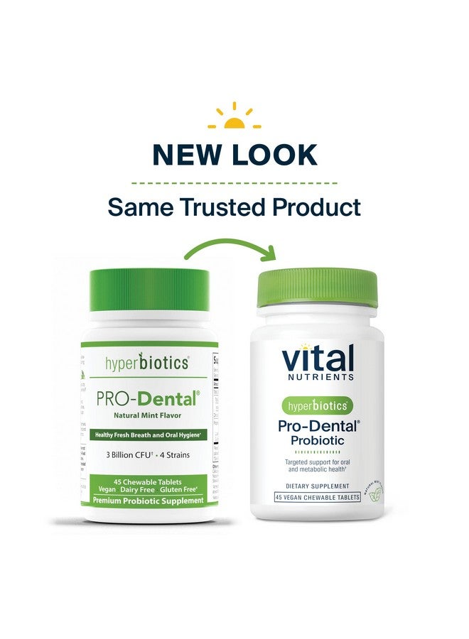 Hyperbiotics Vital Nutrients Pro-Dental Probiotic | Dairy-Free BLIS K12 and M18 | Shelf-Stable | Vegan Probiotic for Oral Health and Bad Breath | Sugar-Free | Gluten-Free | 45 Mint Chewable Tablets - Image 3