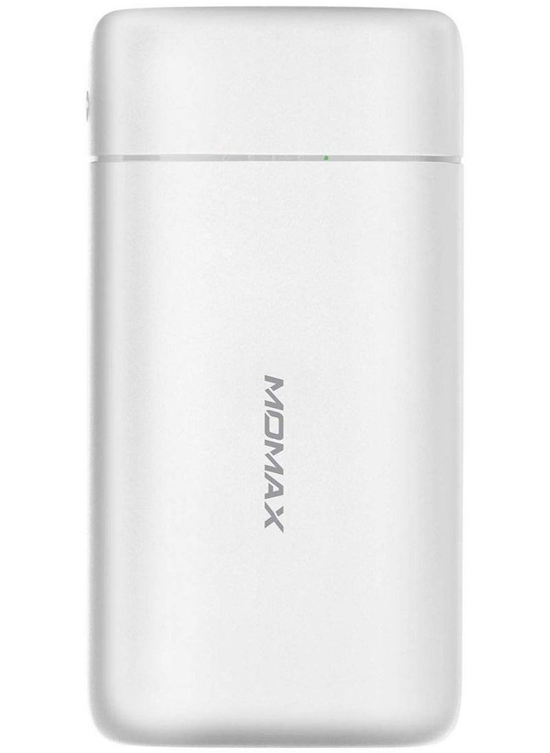 Momax - iPower PD mini 10,000 mAh USB-C External Battery Pack PD Fast Charger QC 3.0 Power Bank - White - Image 1